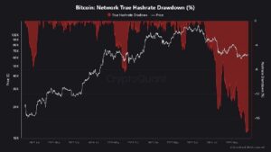 Хешрейт биткоина снизился на 17 % по сравнению с рекордным показателем, поскольку майнеры переключаются на ИИ