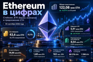 Ethereum в цифрах: сколько ETH в стейкинге, ETF, на биржах и у компаний