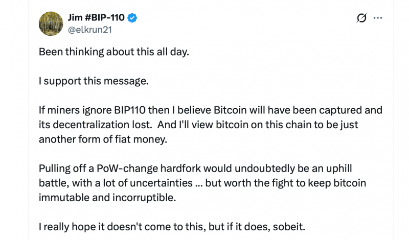 Сторонники BIP-110 готовятся к переходу на PoW в случае, если майнеры откажутся от плана «мягкого форка»